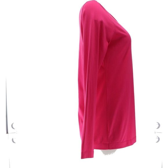 Lands' End Women's Petite LS SUPIMA SCOOP T-SHRT Laurel Blossom M NEW 494509 - Picture 2 of 8